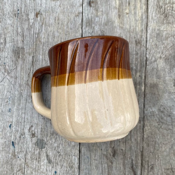 Vintage Brown Dipped Coffee Tea Mug